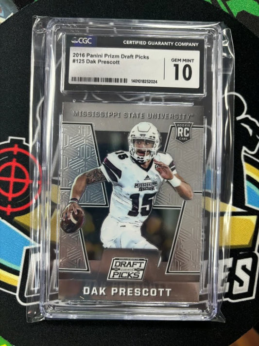 2016 Panini Prizm Drat Picks Dak Prescott RC #125 Graded CGC 10!