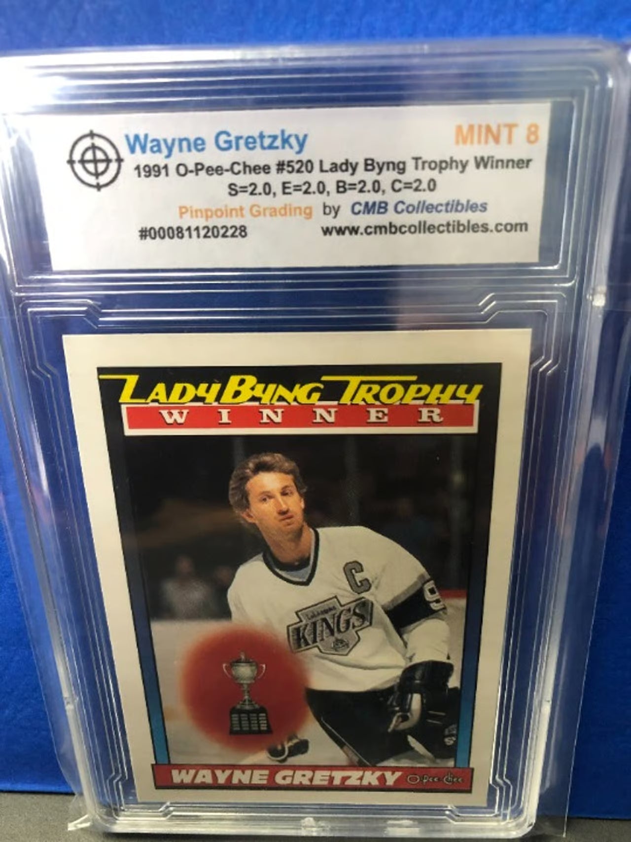 1991 O-Pee-Chee Wayne Gretzky #520 Lady Byng Trophy Winner Graded 8!