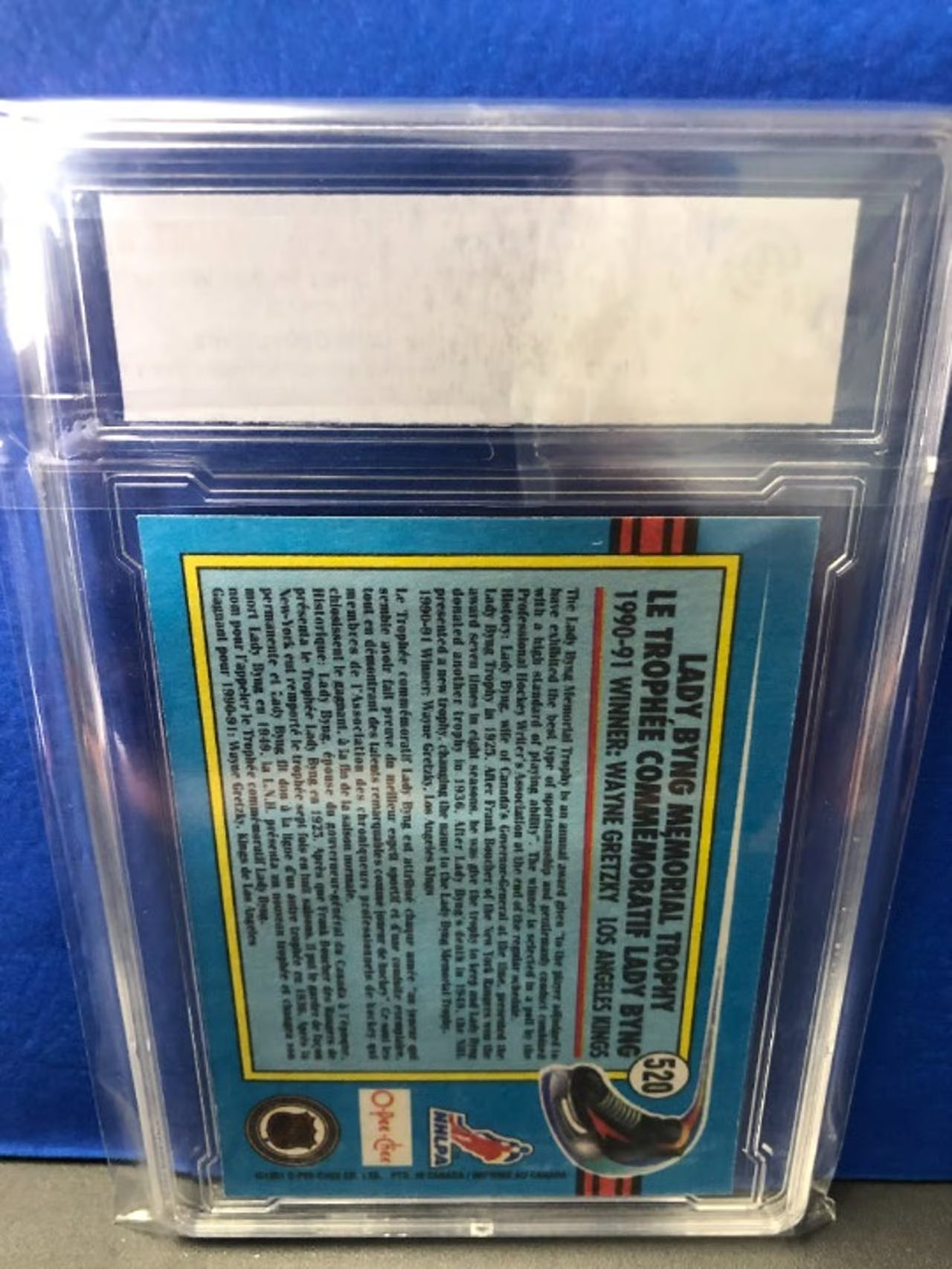 1991 O-Pee-Chee Wayne Gretzky #520 Lady Byng Trophy Winner Graded 8!