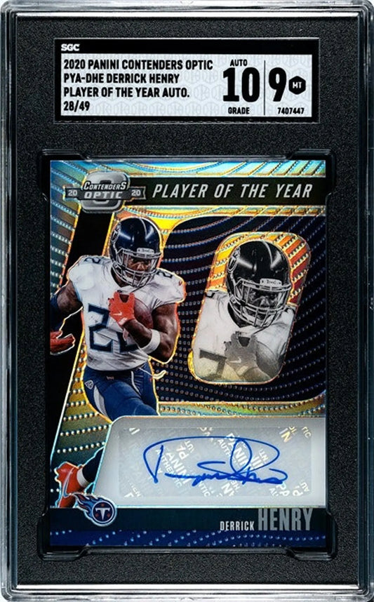 2020 Panini Contenders Optic Derrick Henry POTY Auto Graded 10/9!