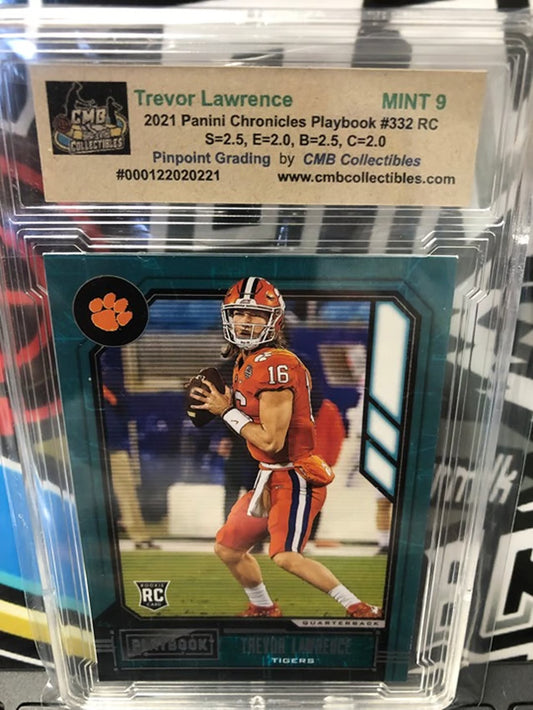 2021 Panini Chronicles Playbook Trevor Lawrence #332 RC Graded 9!