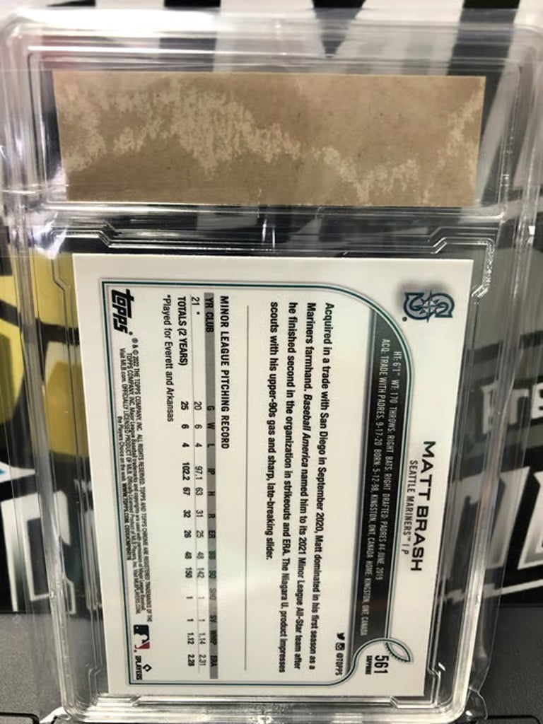 2022 Topps Chrome Sapphire Matt Brash RC #561 Graded GEM 10! Nice!