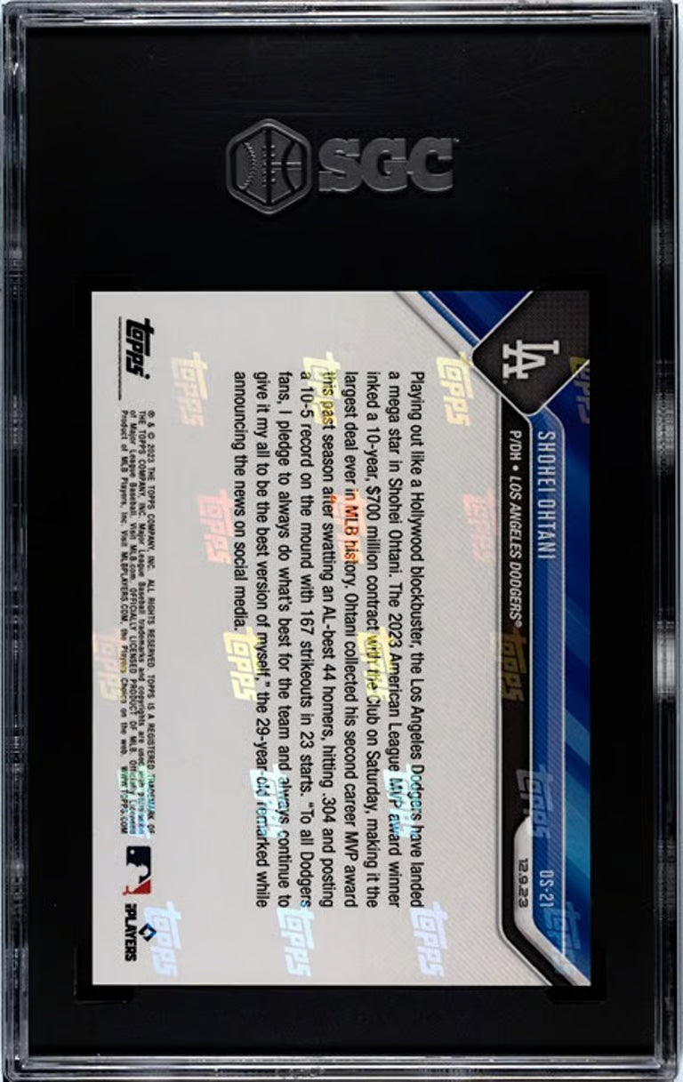 2023 Topps Now Off Season Shohei Ohtani #OS-21. Graded SGC GEM 10!