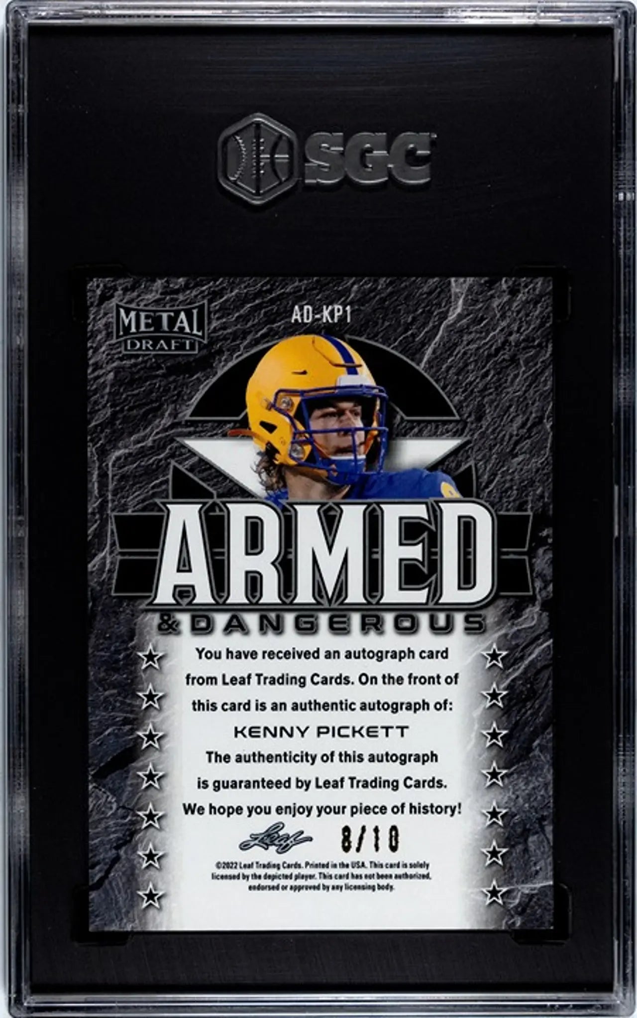 2022 Leaf Metal Draft Kenny Pickett Auto! LIMITED 8/10! GEM 10!