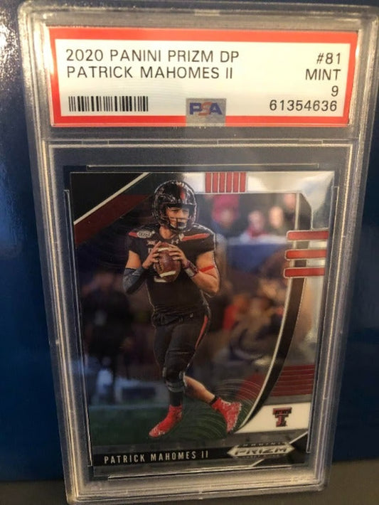 2020 Panini Prizm Draft Picks Patrick Mahomes II #81 PSA Graded MINT 9!