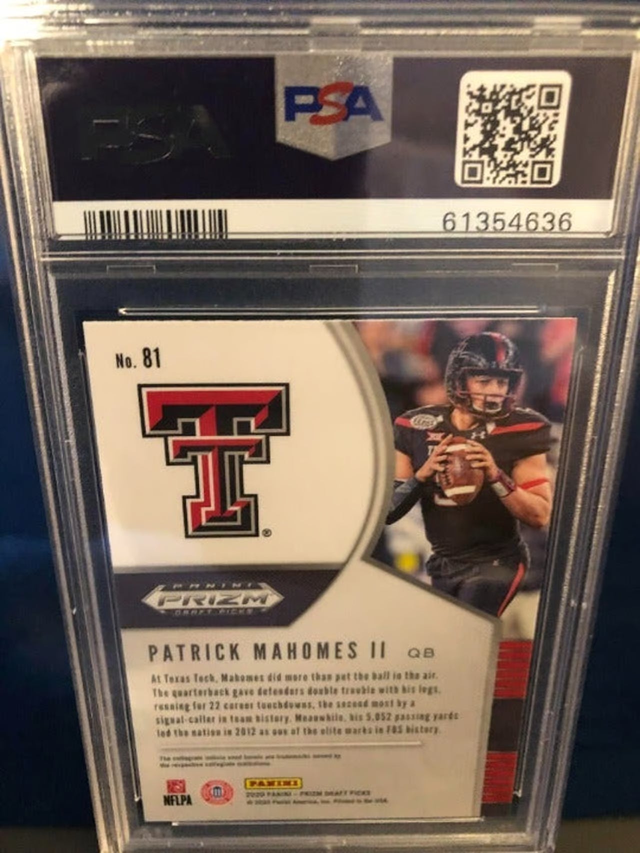 2020 Panini Prizm Draft Picks Patrick Mahomes II #81 PSA Graded MINT 9!