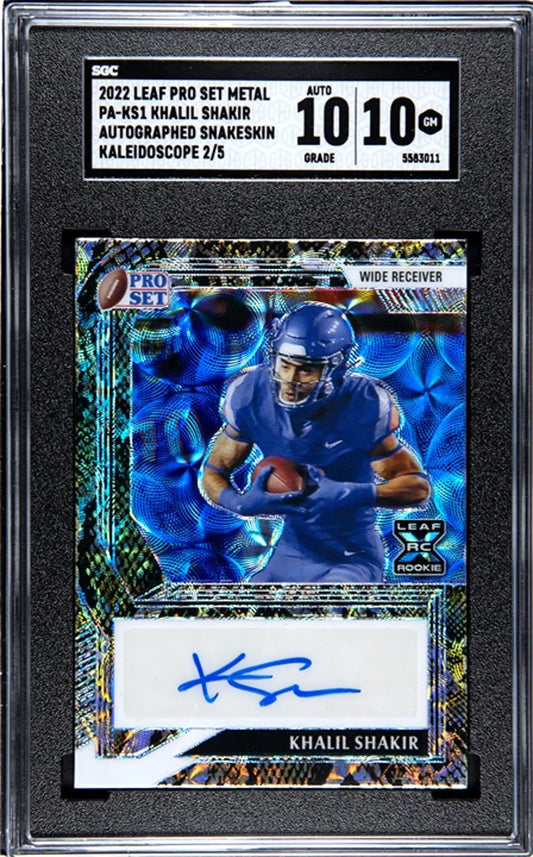 2022 Leaf Pro Set Metal Khalil Shakir Auto 2/5! Graded GEM 10/10!