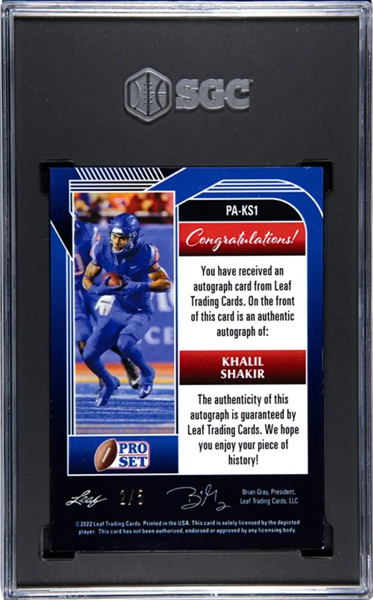 2022 Leaf Pro Set Metal Khalil Shakir Auto 2/5! Graded GEM 10/10!