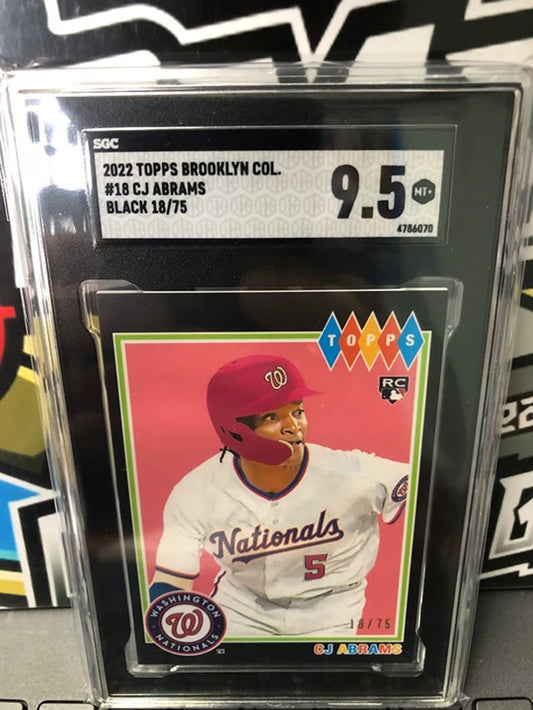 2022 Topps Brooklyn Collection CJ Abrams RC #18 Limited 18/75 SGC Graded 9.5!