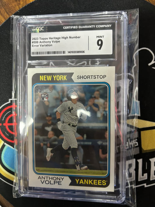 2023 Topps Heritage High Number Anthony Volpe RC Error Variation!