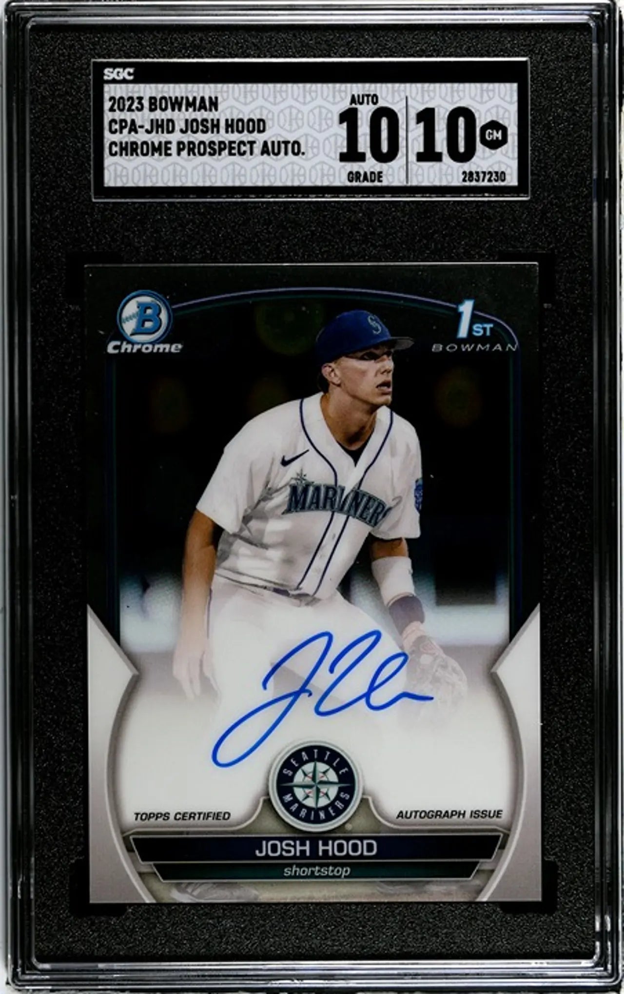 2023 Bow Chrome Prospect Josh Hood #CPA-JHD Autograph GC 10/10!