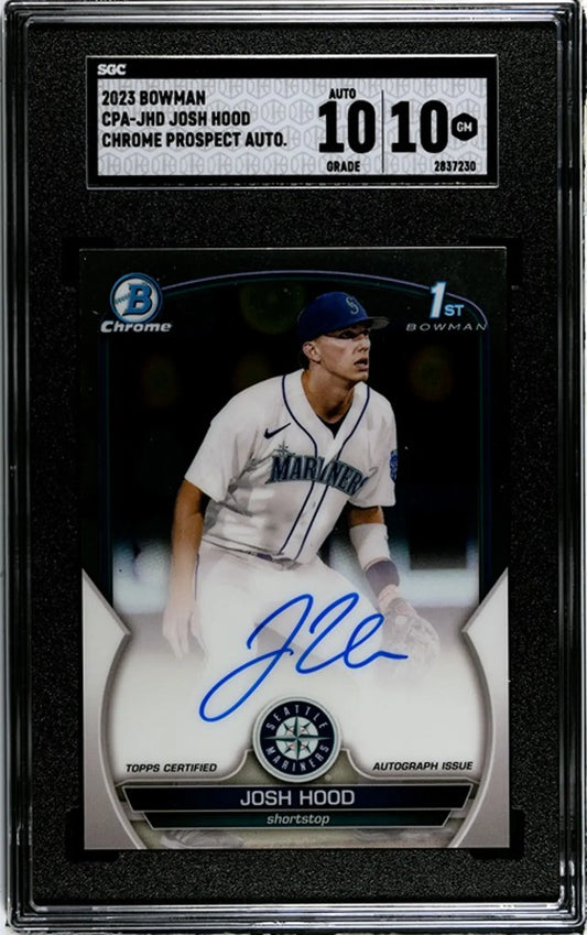 2023 Bow Chrome Prospect Josh Hood #CPA-JHD Autograph GC 10/10!