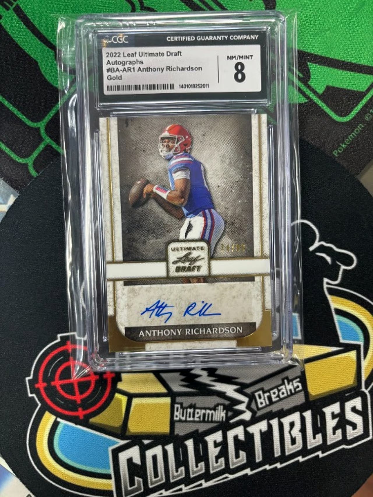 2022 Leaf Ultimate Draft Anthony Richardson Auto Gold 74/99! Graded 10/8!