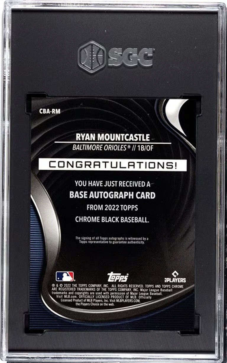 2022 Topps Chrome Black Autograph Ryan Mountcastle #CBA-RM Graded 10/10!