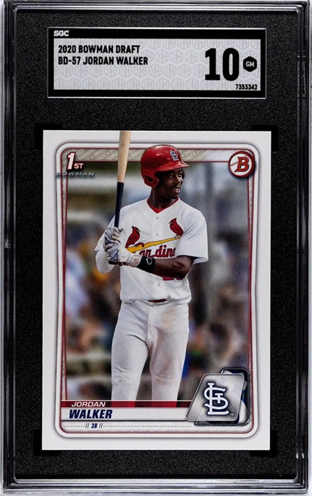 2020 Bowman Draft Jordan Walker RC #BD-57 SGC GEM 10!