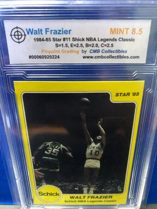 1984-85 Star Walt Frazier #11 Shick NBA Legends Graded 8.5!