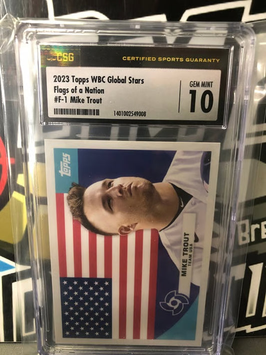 2023 Topps WBC GS Mike Trout #F-1 Graded Gem 10!