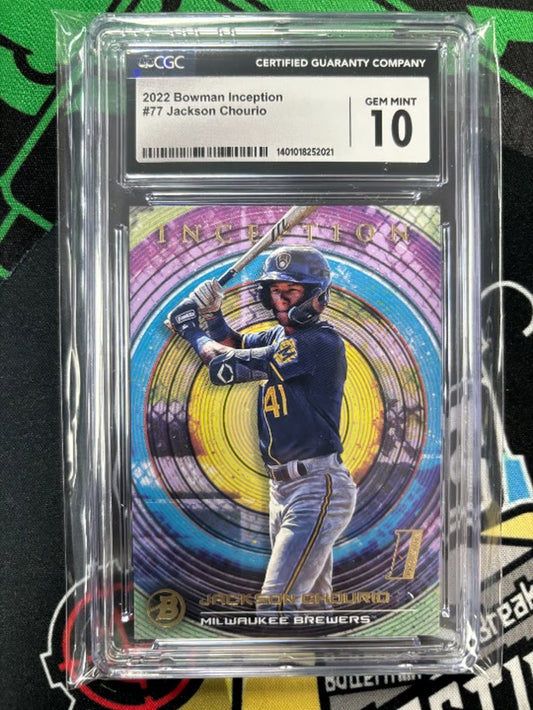 2022 Bowman Inception Jackson Chourio #77 1st Bowman Graded GEM MINT 10!