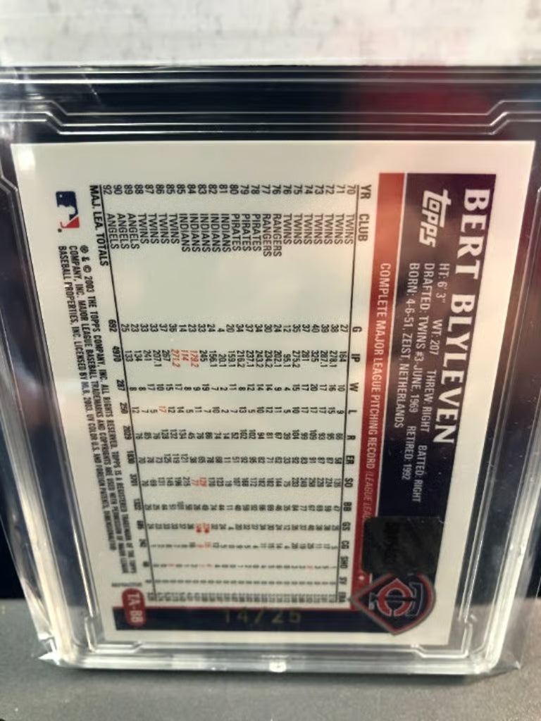 2003 Topps Bert Blyleven Certified Autograph Limited 14/25 Graded 10!