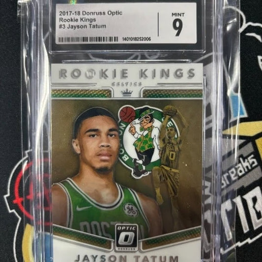 2017-18 Donruss Optic Jayson Tatum Rookie Kings #3 Graded 9!