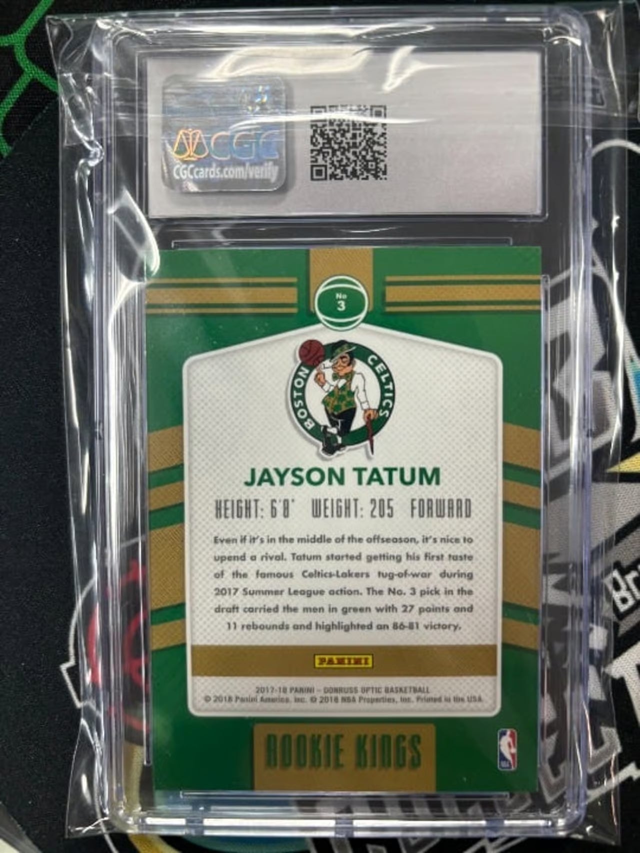 2017-18 Donruss Optic Jayson Tatum Rookie Kings #3 Graded 9!