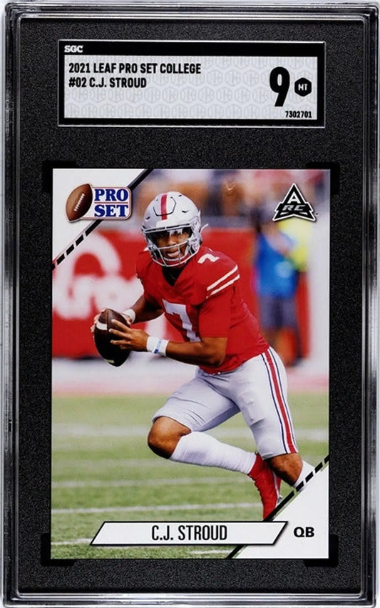2021 Leaf Pro Set CJ Stroud #02 RC SGC Graded 9.