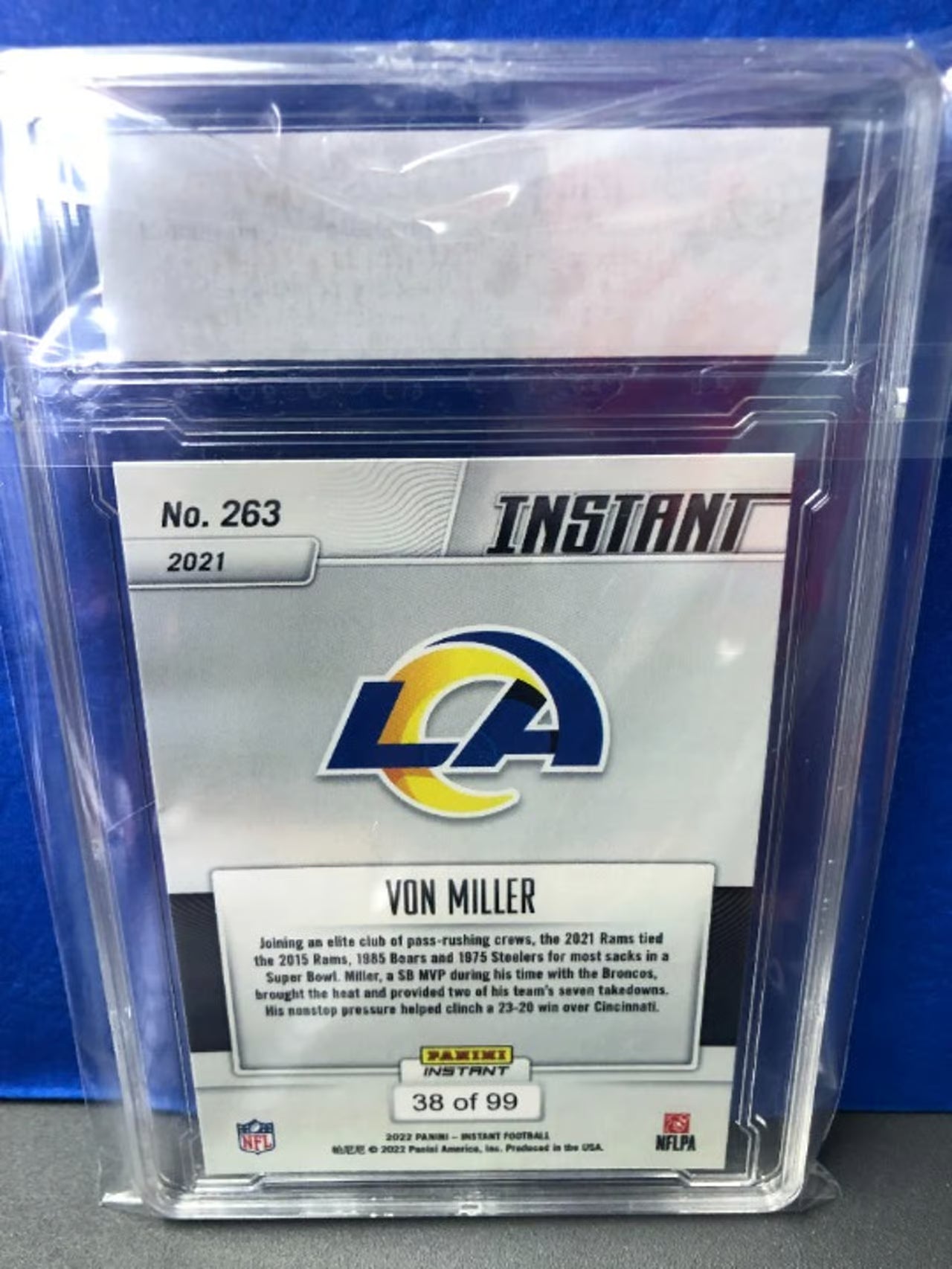 2021 Panini Instant Von Miller #263 Limited 38/99 Tying Record 2021 Graded 9.5!
