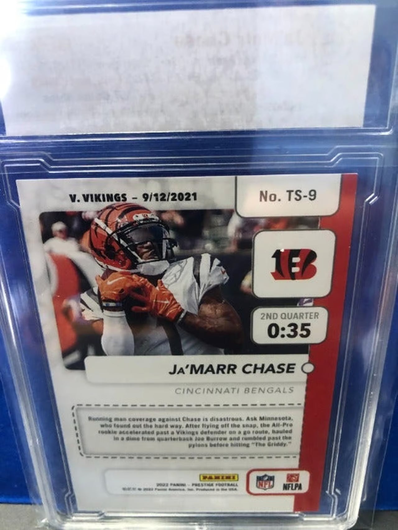 2022 Panini Prestige Ja'Marr Chase Time Stamped #TS-9 Limited 109/449 Graded 10!