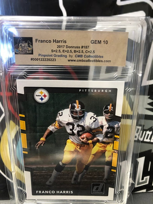 2017 Donruss Franco Harris #187 Graded GEM 10! HOF!!