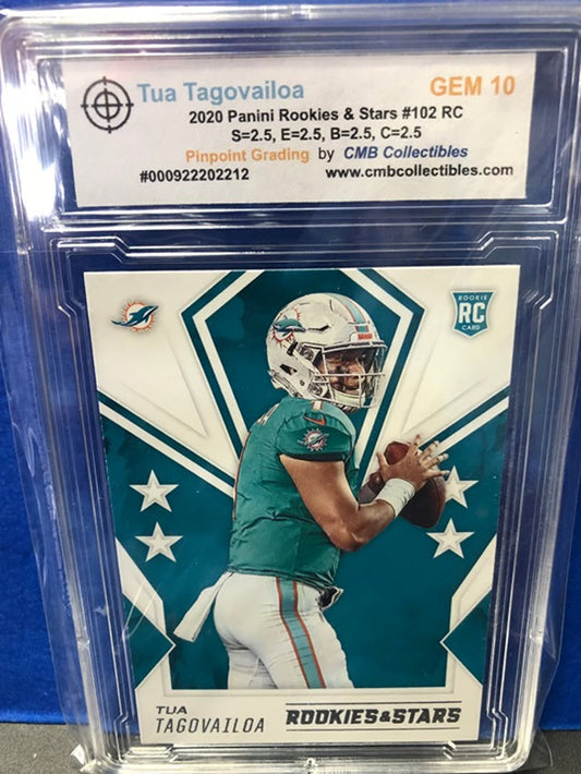 2020 Panini Rookies & Stars Tua Tagovailoa Rated Rookie #102 RC Graded GEM 10!