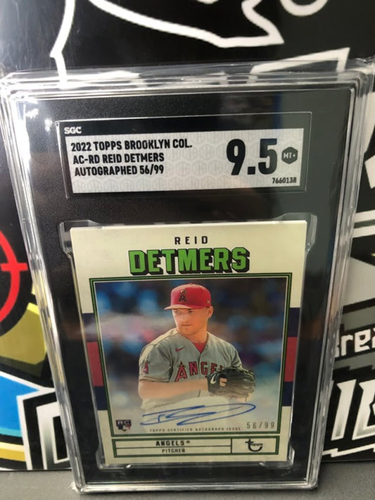 2022 Topps Brooklyn Collection Reid Detmers RC Limited 56/99 Auto Graded 9.5!