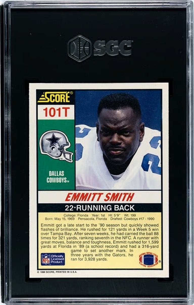 1990 Score Supplemental Emmitt Smith RC #101T SGC 8.5 and Score Set!