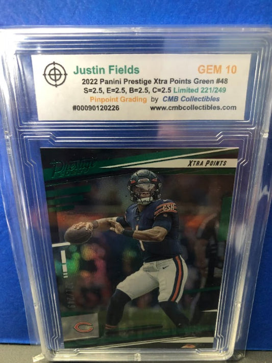 2022 Panini Prestige Justin Fields Xtra Points #48 LIMITED 221/249 Graded 10!