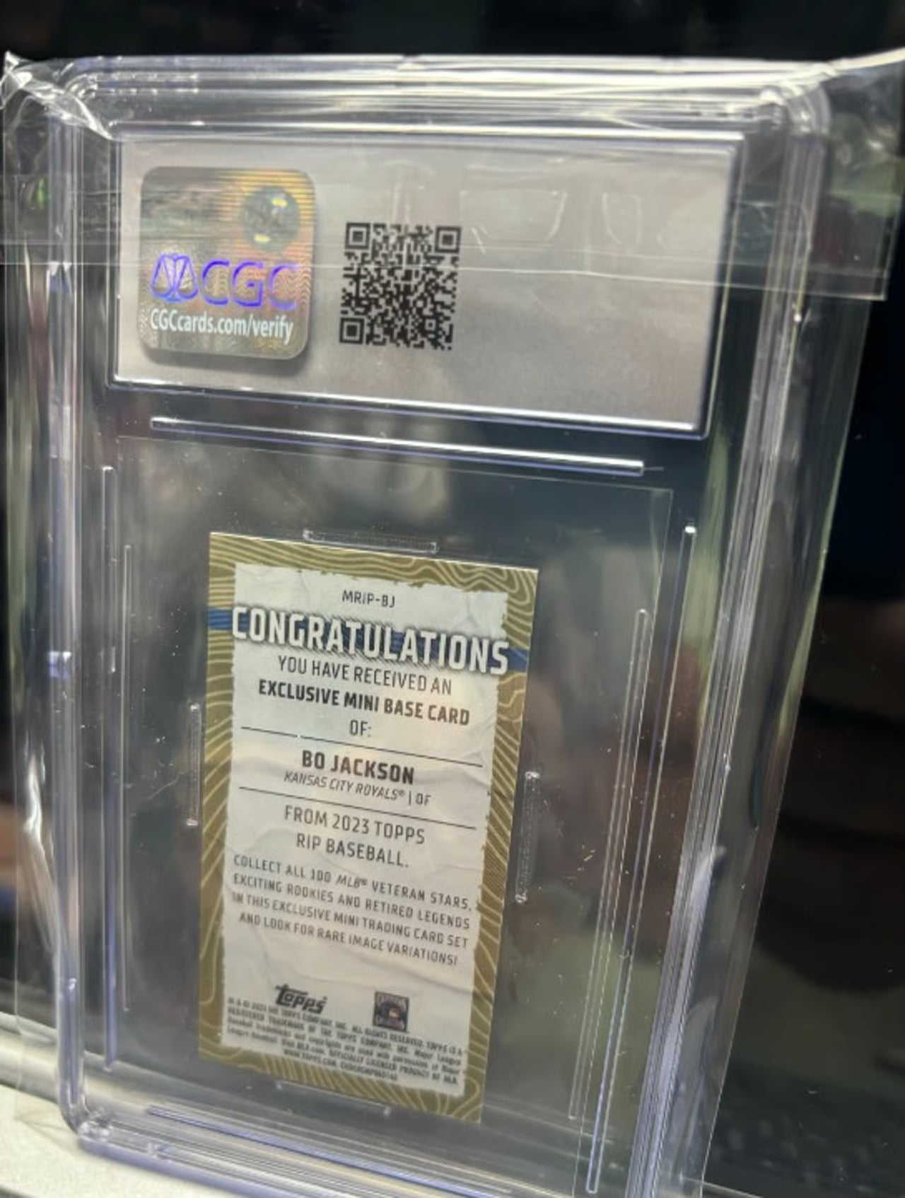 2023 Topps RIP Mini Bo Jackson Limited 20/50! Graded 8.5! #MRIP-BJ.