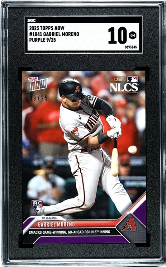 2023 Topps Now Gabriel Moreno RC 09/25!! SGC GEM 10! Purple!