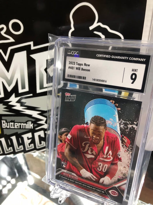 2023 Topps Now Will Benson - #410 - RC Walk Off First HR! Graded 9!