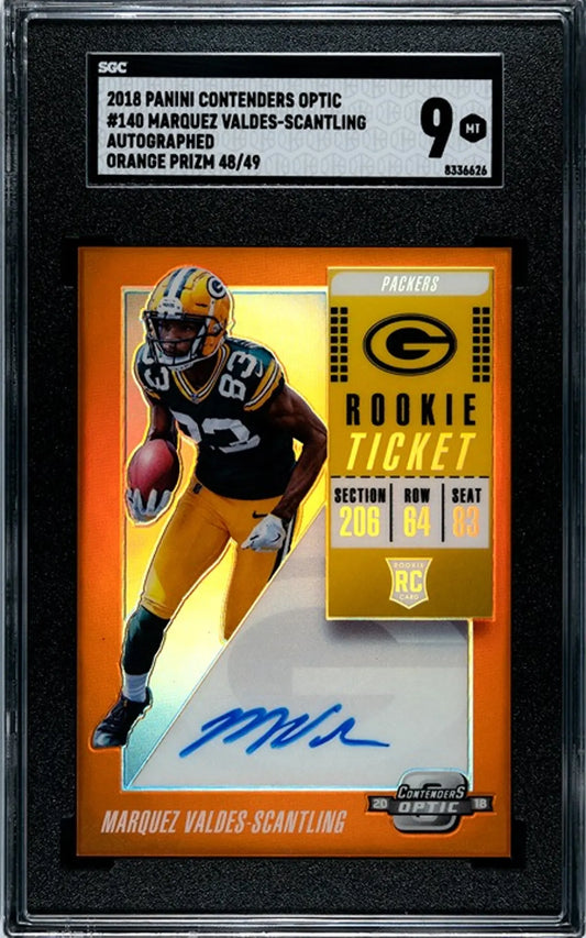 2018 Panini Contenders Optic Marquez-Valdes Scantling Auto 48/49 SGC9