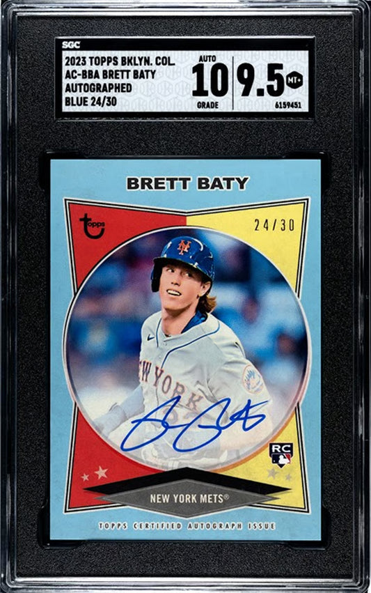 2023 Topps Brooklyn Coll. Brett Baty - 24/30 - Limited Auto RC Graded GEM 10/9.5!