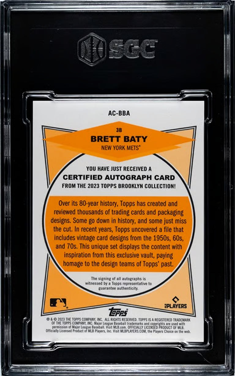 2023 Topps Brooklyn Coll. Brett Baty - 24/30 - Limited Auto RC Graded GEM 10/9.5!