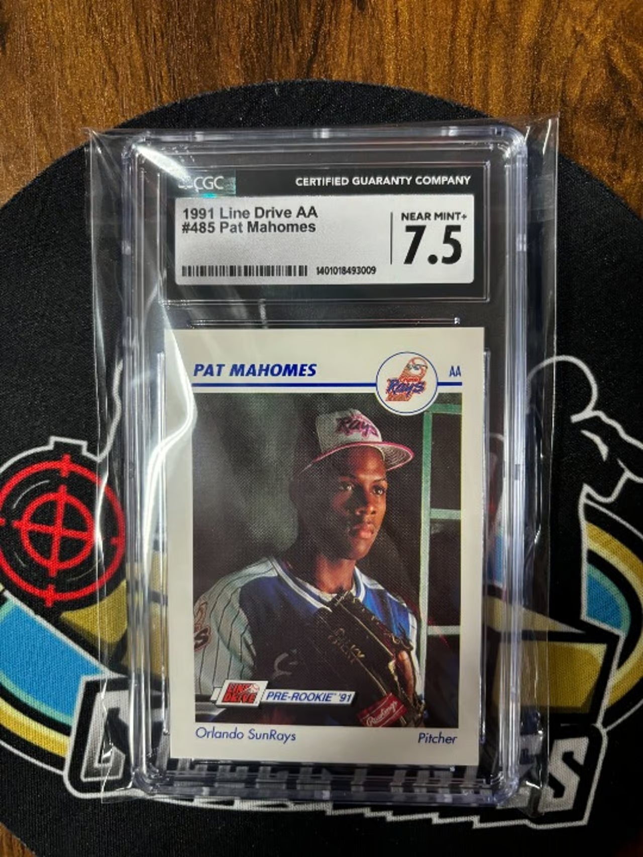 1991 Line Drive AA Pat Mahomes (Senior) #485 Minors RC Graded 7.5!
