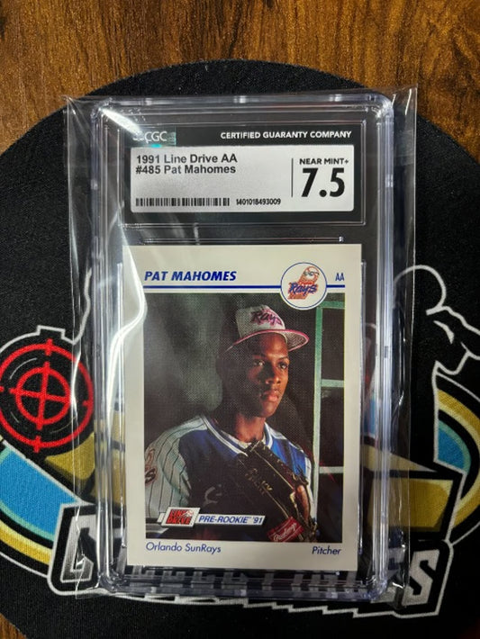 1991 Line Drive AA Pat Mahomes (Senior) #485 Minors RC Graded 7.5!