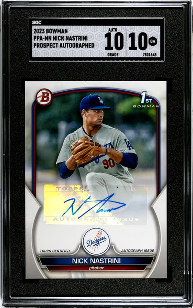 2023 Bowman Chrome Pros. Nick Nastrini #PPA-NN SGC GEM 10/10 Auto!