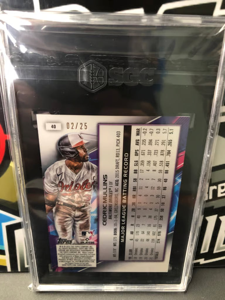 2022 Topps Cosmic Chrome #40 Cedric Mullins Orange Galatic Limited Refractor Gem 10!