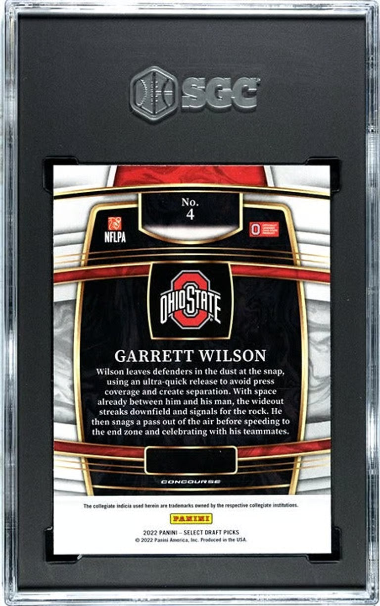 2022 Panini Select D.P Garrett Wilson #4 RC! SGC GEM 10!