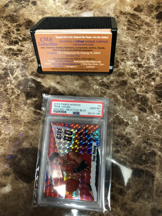 2019 Panini Mosaic Trae Young Give/Go Reactive Blue #4 PSA 10!