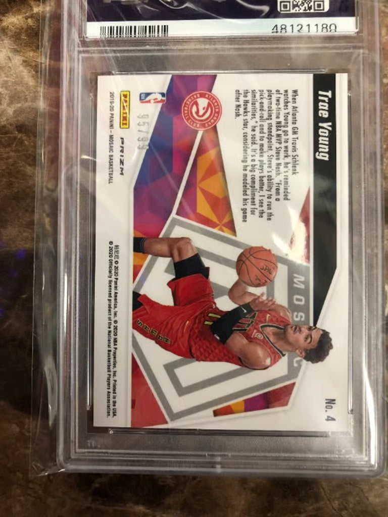 2019 Panini Mosaic Trae Young Give/Go Reactive Blue #4 PSA 10!