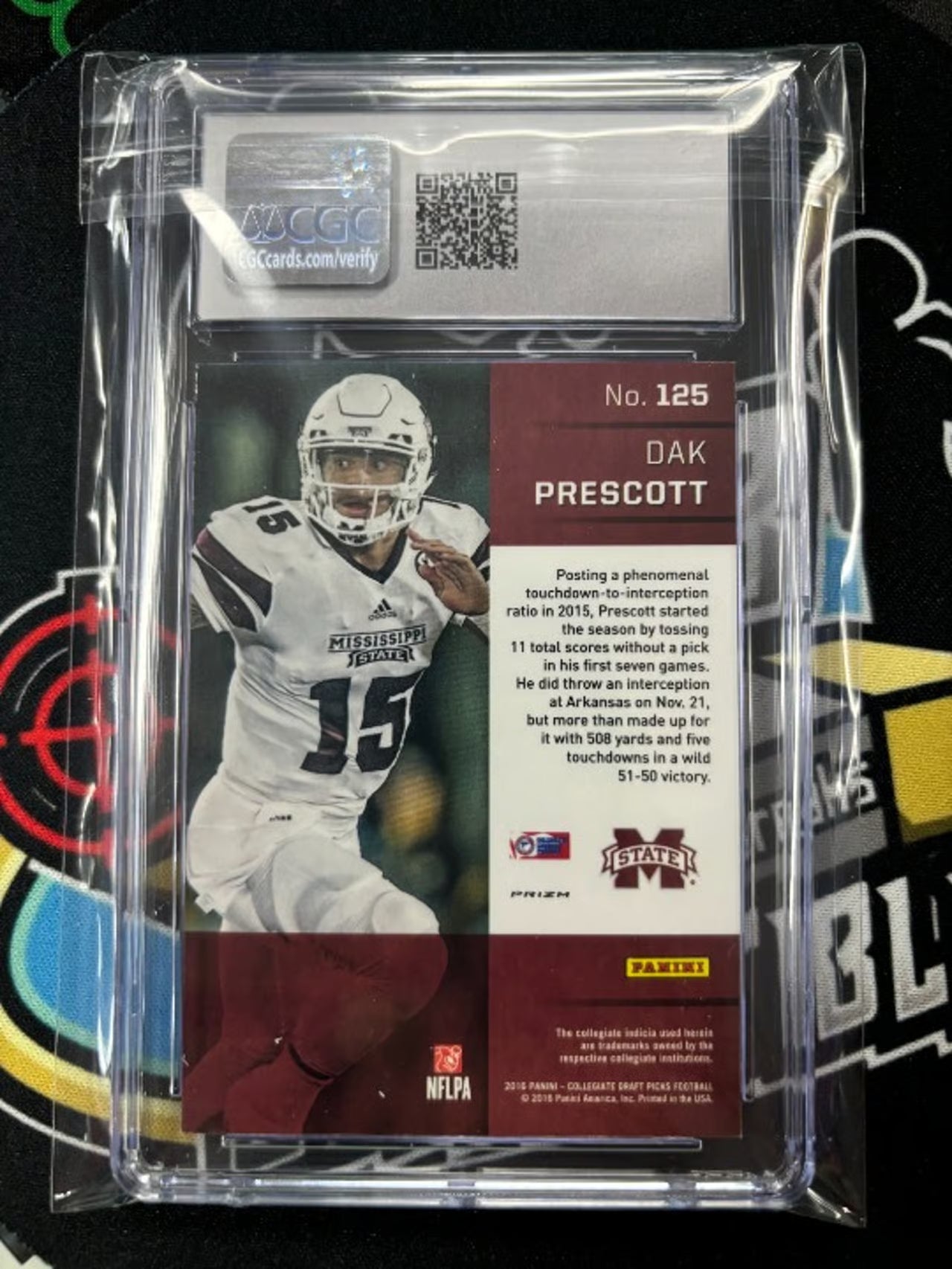 2016 Panini Prizm Draft Picks Dak Prescott Blue RC #125 Graded CGC 9!