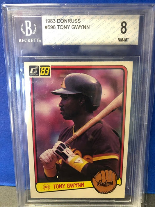 1983 Donruss Tony Gwynn #598 RC Beckett Graded 8!