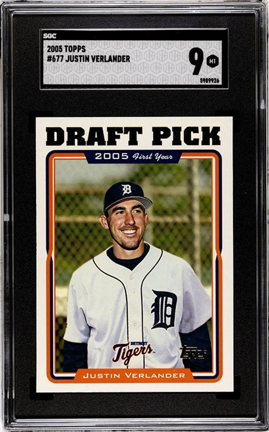 2005 Topps Justin Verlander #677 RC SGC 9.