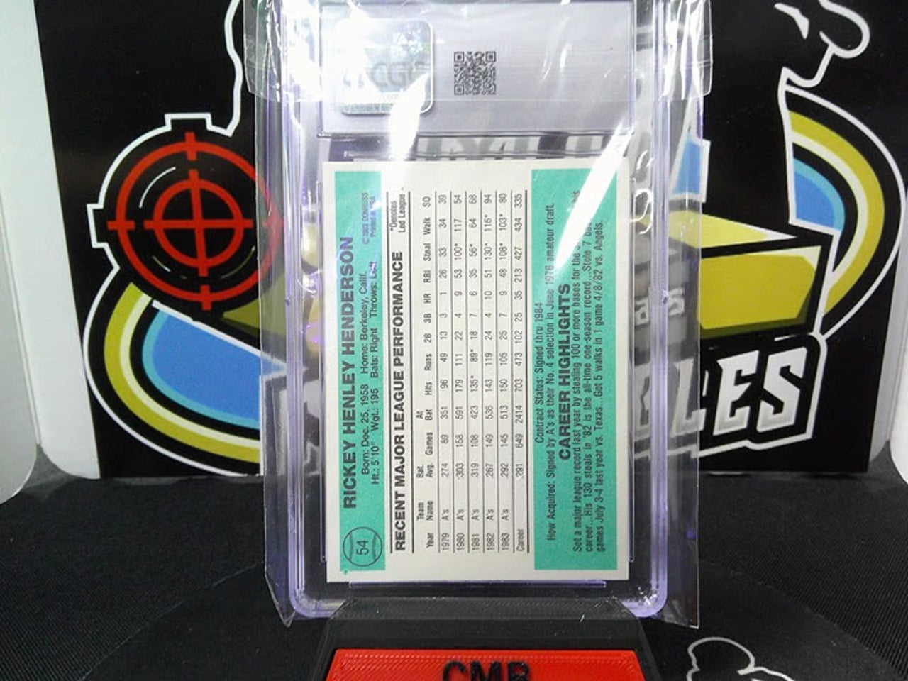 1984 Donruss #54 Rickey Henderson CGC 4